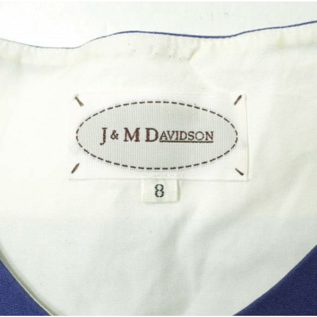 J&M DAVIDSON(ジェイアンドエムデヴィッドソン)のJ&M Davidson ジェイアンドエムデヴィッドソン 日本製 ワイドボーダーノースリーブワンピース 7883A-19084 8 ブルー/ホワイト ドレス トップス【中古】【J&M Davidson】 レディースのワンピース(ひざ丈ワンピース)の商品写真