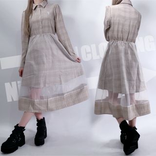 ニーアクロージング(NieR Clothing)のNieR clothing チュール切り替えロングワンピース(ひざ丈ワンピース)