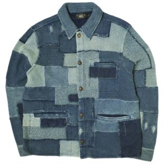 ダブルアールエル(RRL)のRRL ダブルアールエル パッチワークコットンワークシャツセーター MNRRSWE16820125 XL Indigo Double RL ニット ジャケット 定価259,600円 トップス【新古品】【中古】【RRL】(ニット/セーター)