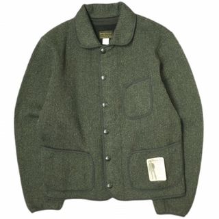 RRL - RRL ダブルアールエル Wool Cotton All Purpose Cardigan Jacket ブラウンズビーチ ウールコットンジャケット MNRROTW16020116 M Gray Double RL ゴマ塩 ビーチクロス 定価129,800円 アウター【新古品】【中古】【RRL】