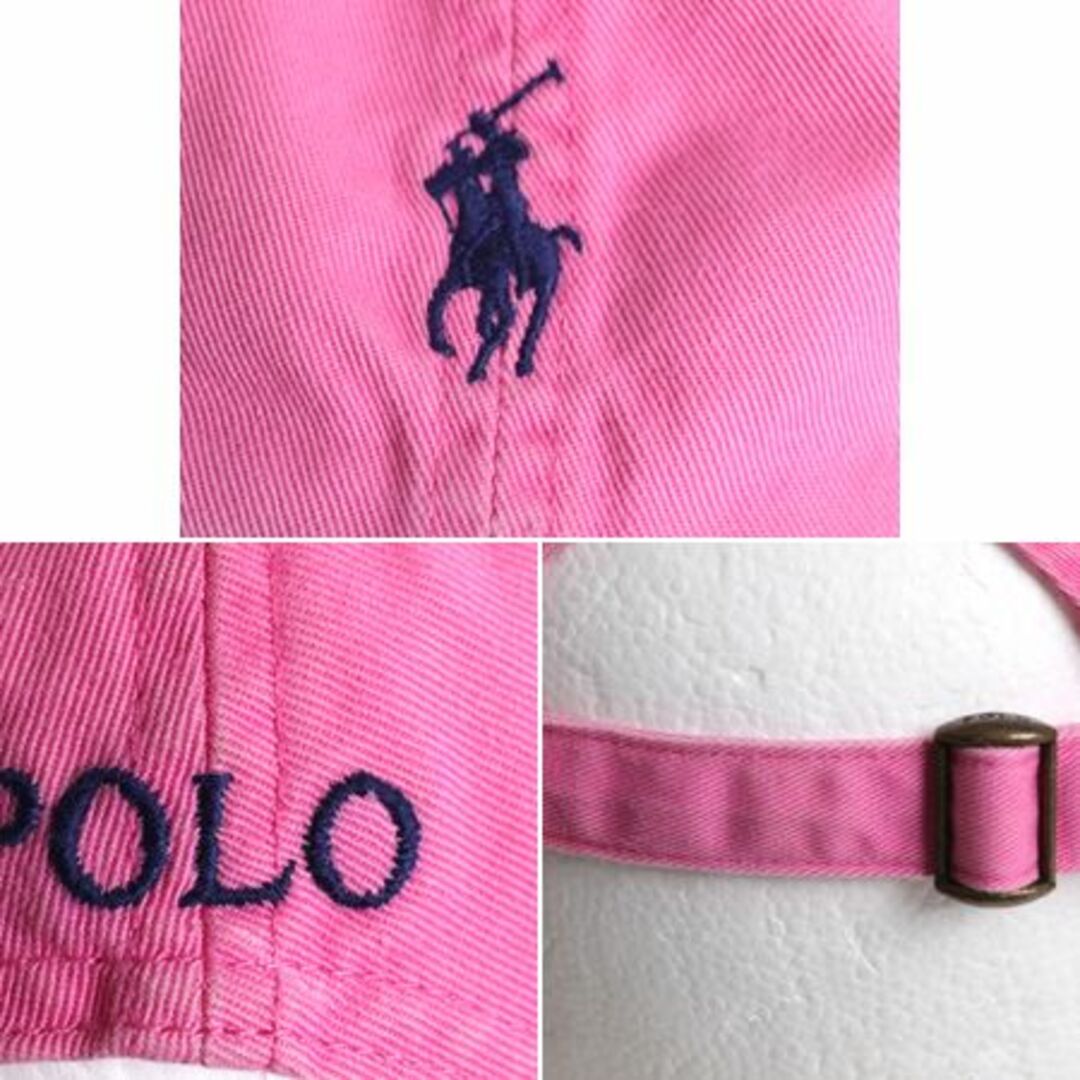 Ralph Lauren(ラルフローレン)の90s ポロ ラルフローレン コットン ベースボール キャップ メンズ レディース フリーサイズ / 90年代 オールド ワンポイント 帽子 ピンク メンズの帽子(キャップ)の商品写真