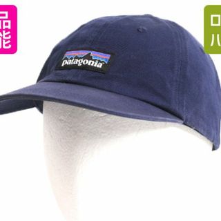 パタゴニア(patagonia)のパタゴニア P-6 ボックスロゴ ベースボール キャップ フリーサイズ 古着 帽子 Patagonia アウトドア ワンポイント トラッカー ハット 濃紺(キャップ)