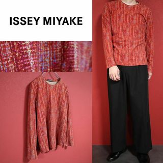 イッセイミヤケ(ISSEY MIYAKE)の【極美品】ISSEY MIYAKE MEN 総柄プリント オレンジ ロングT(Tシャツ/カットソー(半袖/袖なし))