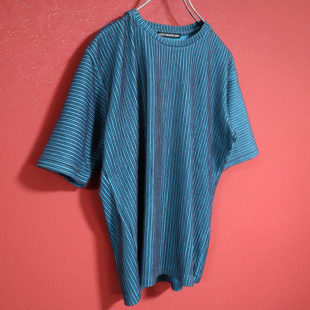 ISSEY MIYAKE(イッセイミヤケ)の【モード】ISSEY MIYAKE MEN ターコイズブルー 3D Tシャツ メンズのトップス(Tシャツ/カットソー(半袖/袖なし))の商品写真