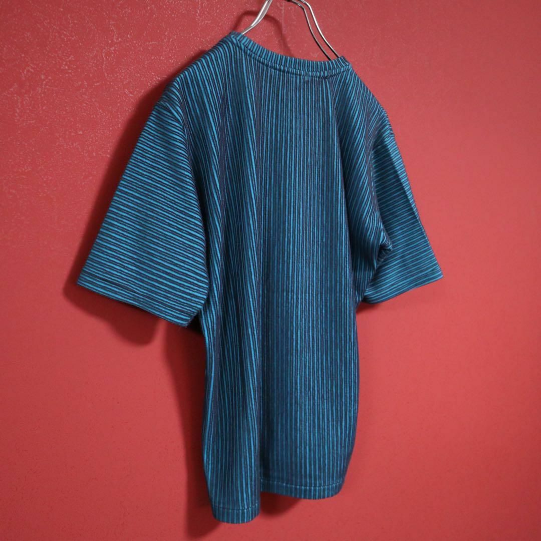 ISSEY MIYAKE(イッセイミヤケ)の【モード】ISSEY MIYAKE MEN ターコイズブルー 3D Tシャツ メンズのトップス(Tシャツ/カットソー(半袖/袖なし))の商品写真