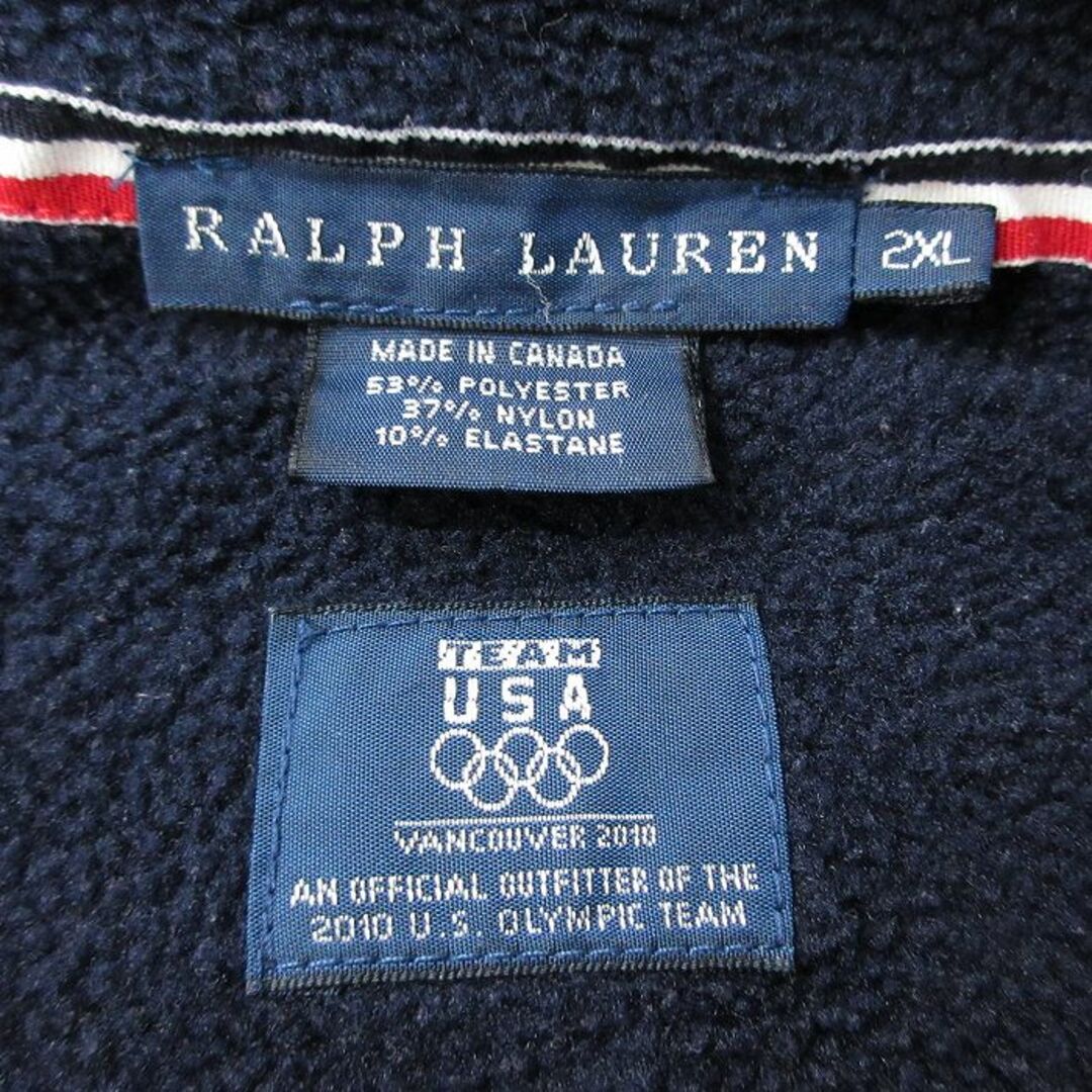 Ralph Lauren(ラルフローレン)の古着 ラルフローレン Ralph Lauren 長袖 ブランド ジャケット レディース バンクーバーオリンピック ビッグポニー ラグラン カナダ製 紺 ネイビー 内側フリース 【spe】 23nov08 中古 アウター ジャンパー ブルゾン レディースのジャケット/アウター(ロングコート)の商品写真