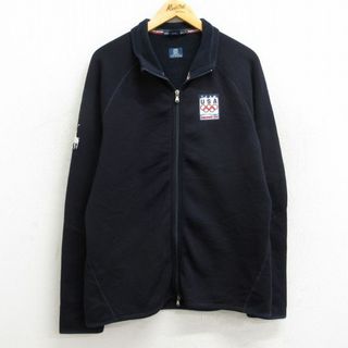 ラルフローレン(Ralph Lauren)の古着 ラルフローレン Ralph Lauren 長袖 ブランド ジャケット レディース バンクーバーオリンピック ビッグポニー ラグラン カナダ製 紺 ネイビー 内側フリース 【spe】 23nov08 中古 アウター ジャンパー ブルゾン(ロングコート)