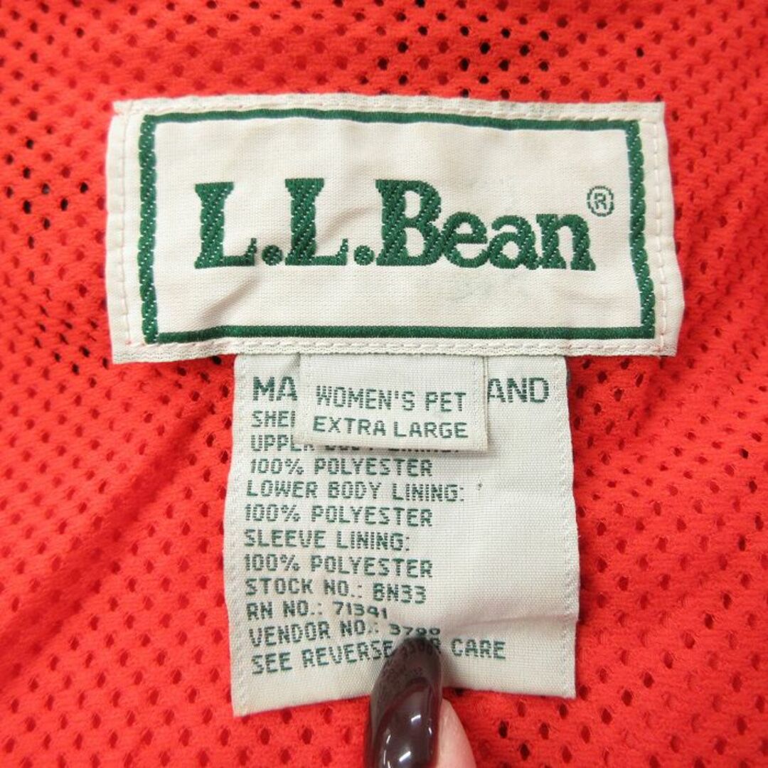 L.L.Bean(エルエルビーン)の古着 エルエルビーン LLBEAN 長袖 ジャケット レディース 90年代 90s ワンポイントロゴ 裾ロゴ 大きいサイズ オレンジ 内側メッシュ 23nov10 中古 アウター ジャンパー ブルゾン レディースのジャケット/アウター(ロングコート)の商品写真