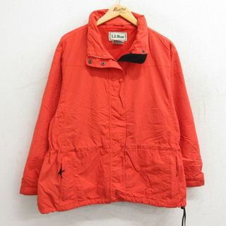 エルエルビーン(L.L.Bean)の古着 エルエルビーン LLBEAN 長袖 ジャケット レディース 90年代 90s ワンポイントロゴ 裾ロゴ 大きいサイズ オレンジ 内側メッシュ 23nov10 中古 アウター ジャンパー ブルゾン(ロングコート)