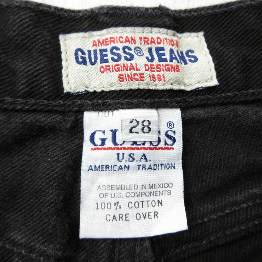 GUESS(ゲス)の古着 ゲス GUESS ブランド ジーンズ レディース 90年代 90s コットン タロン 黒 ブラック デニム 23nov08 中古 ボトムス ジーパン Gパン ロング パンツ レディースのパンツ(ショートパンツ)の商品写真