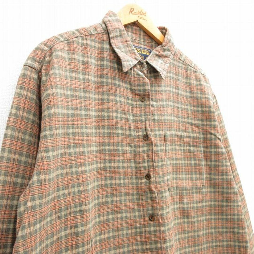 WOOLRICH(ウールリッチ)の古着 ウールリッチ WOOLRICH 長袖 フランネル シャツ レディース 大きいサイズ 茶他 ブラウン チェック 23nov07 中古 ブラウス トップス レディースのトップス(ポロシャツ)の商品写真