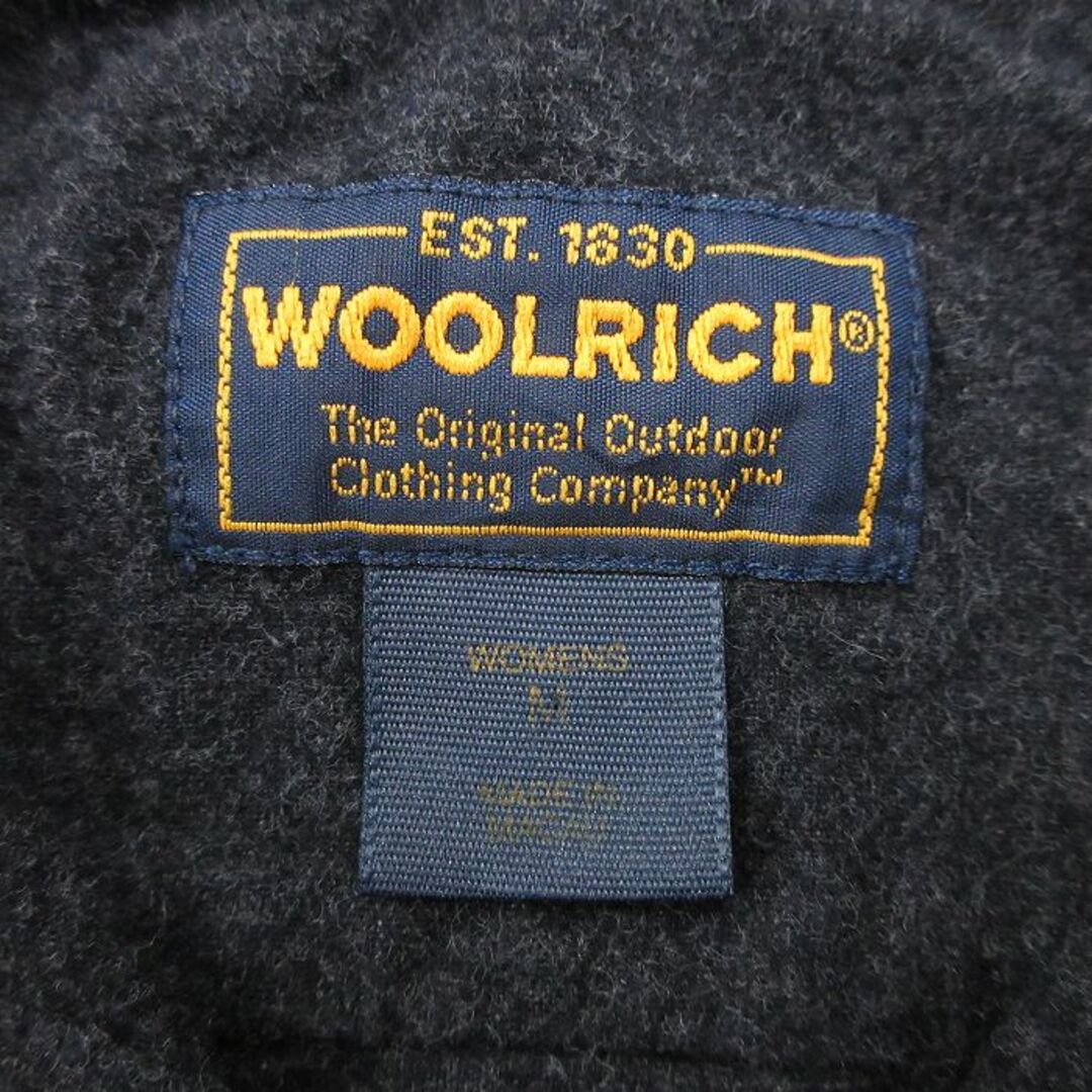 WOOLRICH(ウールリッチ)の古着 ウールリッチ WOOLRICH 長袖 ヘビー フランネル シャツ レディース コットン 黒 ブラック 23nov07 中古 ブラウス トップス レディースのトップス(ポロシャツ)の商品写真