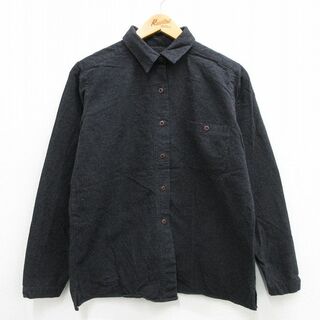 ウールリッチ(WOOLRICH)の古着 ウールリッチ WOOLRICH 長袖 ヘビー フランネル シャツ レディース コットン 黒 ブラック 23nov07 中古 ブラウス トップス(ポロシャツ)