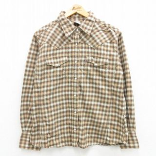 カーハートダブリューアイピー(Charhartt WIP)の古着 カーハート Carhartt 長袖 ウエスタン シャツ レディース コットン 茶他 ブラウン チェック 23nov07 中古 ブラウス トップス(ポロシャツ)