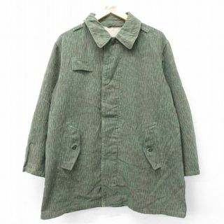 XL★古着 長袖 ビンテージ ミリタリー ジャケット メンズ 60年代 60s チェコ軍 レインドロップカモ 緑系 グリーン 迷彩 23nov04 中古 アウター フライト(ダッフルコート)