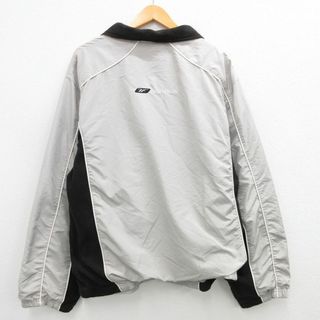 リーボック(Reebok)のL★古着 リーボック REEBOK 長袖 ジャケット メンズ 00年代 00s ビッグロゴ グレー他 23nov01 中古 アウター(ダッフルコート)