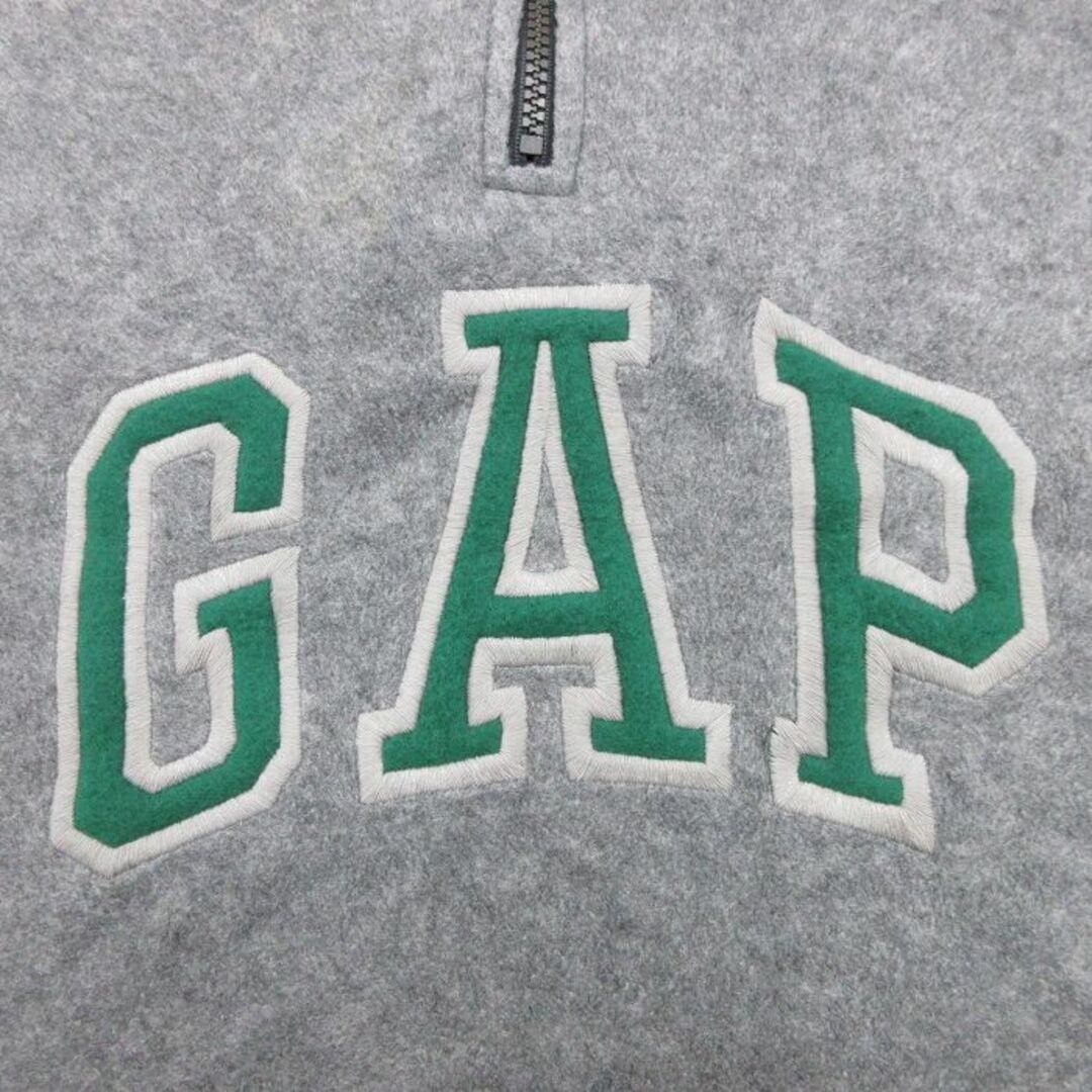 GAP(ギャップ)のL★古着 ギャップ GAP 長袖 ハーフジップ フリース ジャケット メンズ 00年代 00s ビッグロゴ ツートンカラー 濃グレー 霜降り他 23nov01 中古 アウター メンズのジャケット/アウター(ダッフルコート)の商品写真