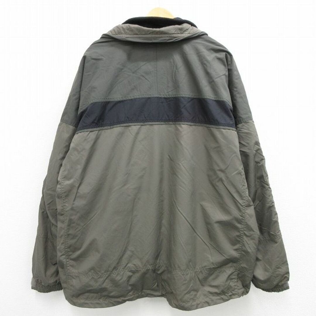 Columbia(コロンビア)のXL★古着 コロンビア COLUMBIA 長袖 ナイロン ジャケット メンズ 80年代 80s ワンポイントロゴ グレー系他 内側フリース 23nov01 中古 アウター メンズのジャケット/アウター(ダッフルコート)の商品写真