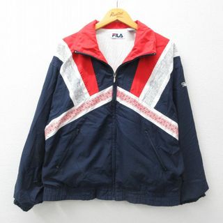 フィラ(FILA)のXL★古着 フィラ FILA 長袖 ジャケット メンズ 90年代 90s 大きいサイズ 紺他 ネイビー 23nov10 中古 アウター ジャンパー ブルゾン(ダッフルコート)