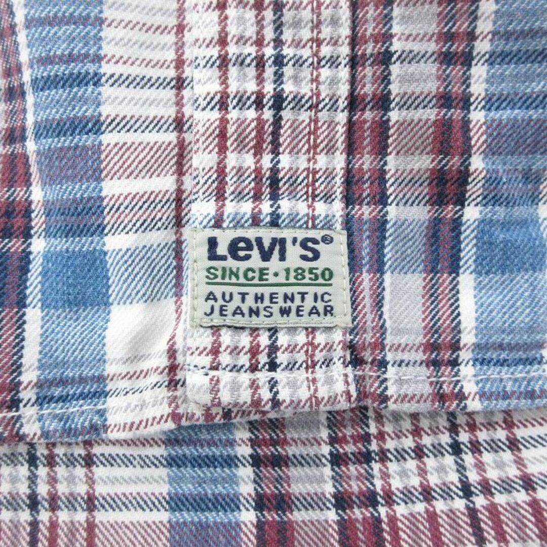 Levi's(リーバイス)のXL★古着 リーバイス Levis 長袖 ブランド シャツ メンズ 00年代 00s 大きいサイズ コットン ボタンダウン 白他 ホワイト チェック 23nov09 中古 トップス メンズのトップス(シャツ)の商品写真