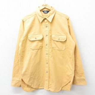 ウールリッチ(WOOLRICH)のL★古着 ウールリッチ WOOLRICH 長袖 ヘビー フランネル シャツ メンズ 90年代 90s コットン USA製 黄 イエロー 23nov03 中古 トップス(シャツ)