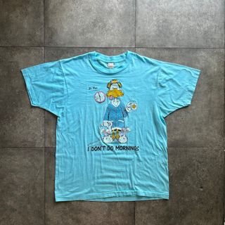 スクリーンスターズ(SCREEN STARS)の80s スクリーンスターズ tシャツ USA製 L 水色 アヒル/アニマル(Tシャツ/カットソー(半袖/袖なし))