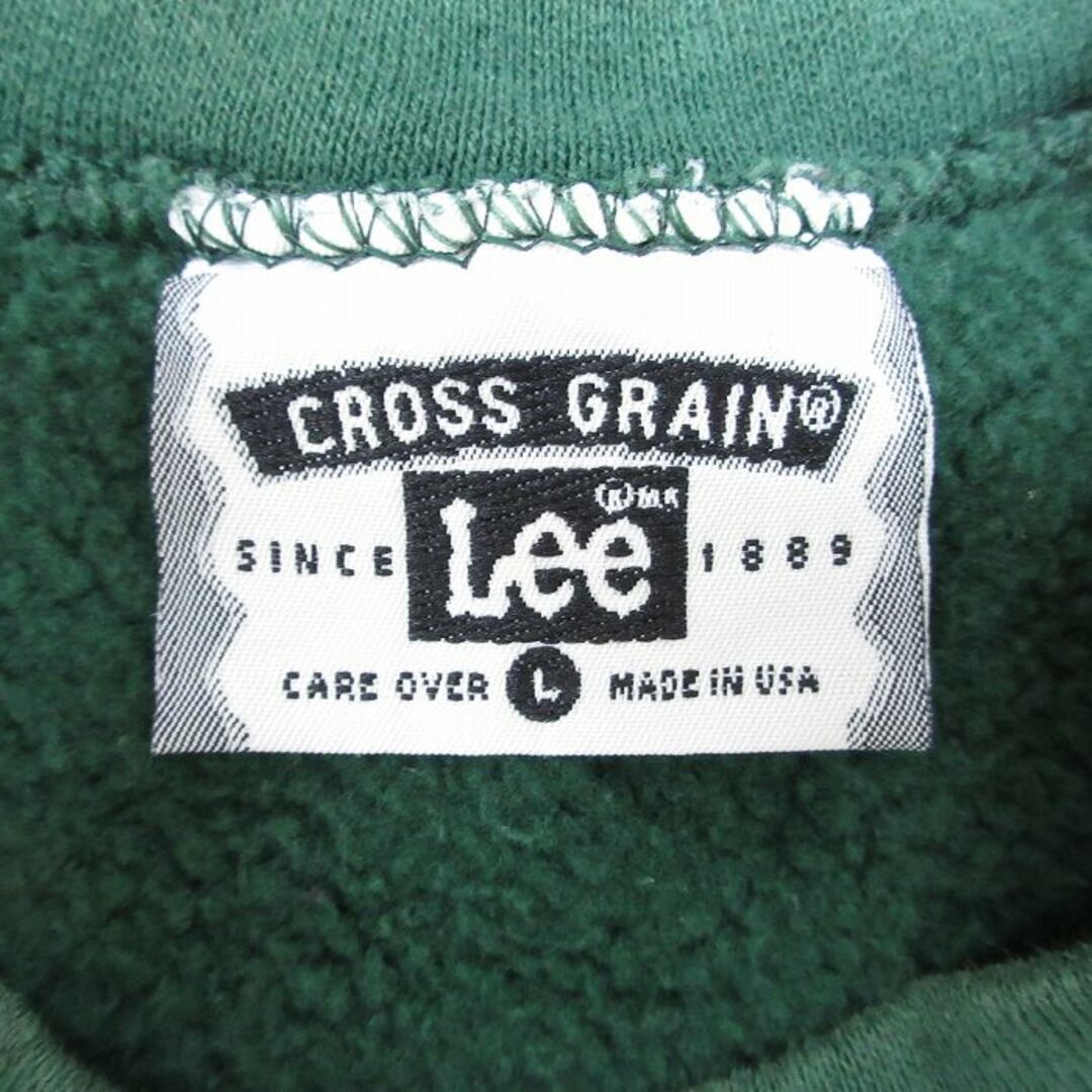 Lee(リー)のXL★古着 リー Lee 長袖 スウェット メンズ 90年代 90s HOUNDS メリーランド 刺繍 クルーネック USA製 緑 グリーン 【spe】 23nov02 中古 スエット トレーナー トップス メンズのトップス(パーカー)の商品写真