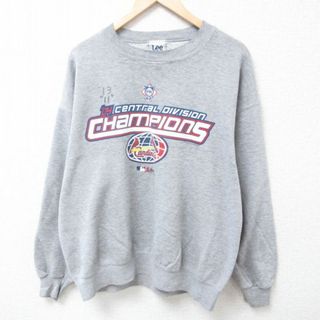 リー(Lee)のXL★古着 リー Lee 長袖 スウェット メンズ 00年代 00s MLB セントルイスカージナルス 大きいサイズ クルーネック グレー 霜降り メジャーリーグ ベースボール 野球 23nov08 中古 スエット トレーナー トップス(パーカー)