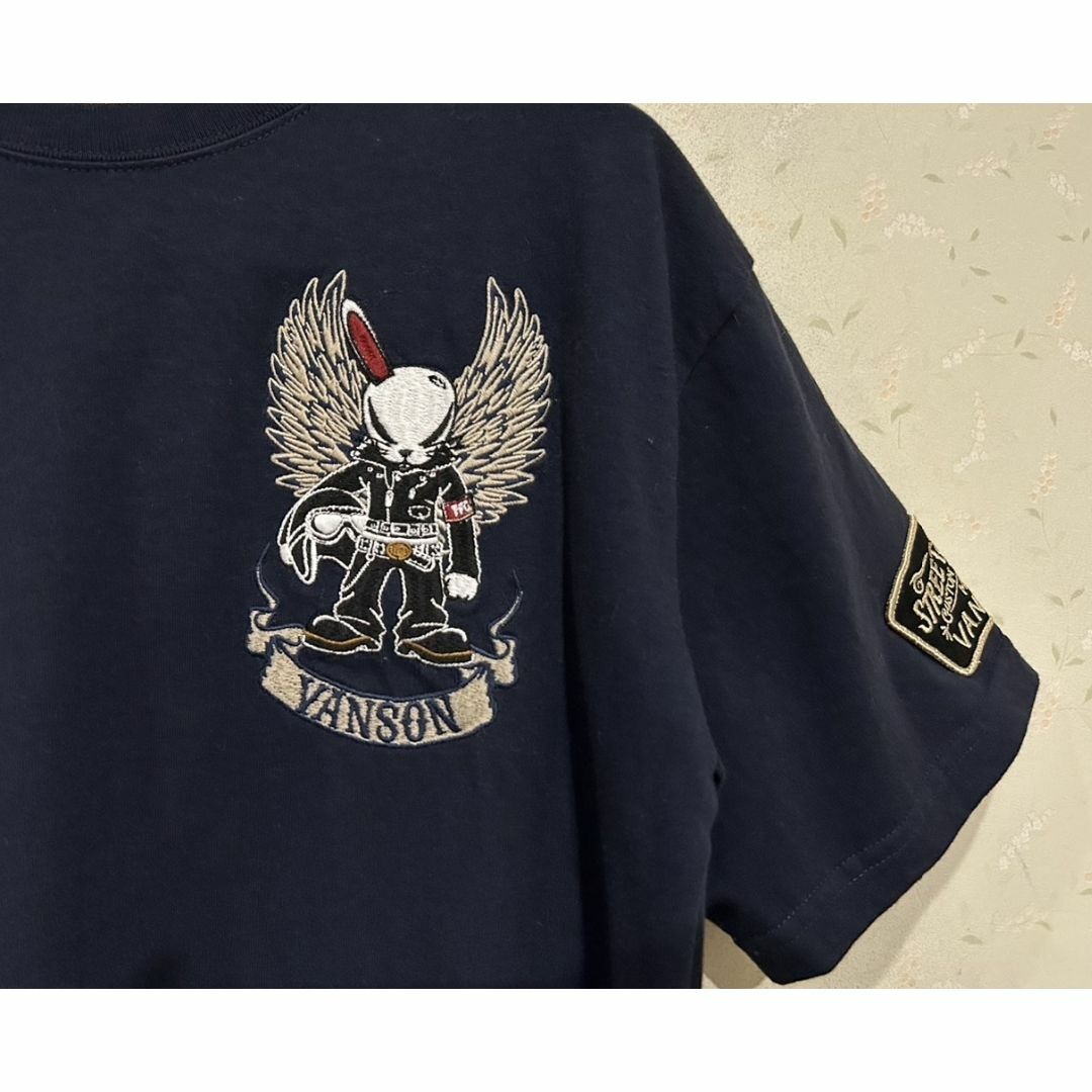 VANSON - *VANSON×T.F.O.A デスラビット 刺繍 半袖 Tシャツ VANSON - *VANSON×T.F.O.A デスラビット 刺繍 半袖 Tシャツ
