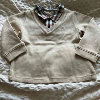 BURBERRY - バーバリーベージュ綿ニット90サイズ