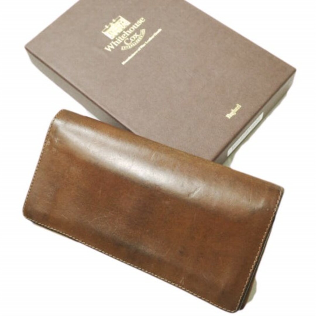 WHITEHOUSE COX(ホワイトハウスコックス)のWhitehouse Cox ホワイトハウスコックス イギリス製 S8819 LONG WALLET / VINTAGE 2TONE ヴィンテージブライドルレザー 二つ折り長財布 ブラウン ロングウォレット【中古】【Whitehouse Cox】 メンズのファッション小物(長財布)の商品写真