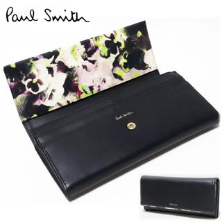 ポールスミス(Paul Smith)の《ポールスミス》箱付新品 ポケット多数 花柄 レザーかぶせ式長財布 ウォレット(財布)