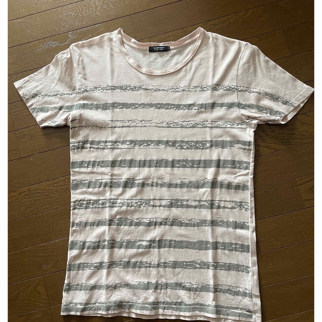 BURBERRY BLACK LABEL(バーバリーブラックレーベル)の【バーバリーブラックレーベル】薄いピンク色とグレーsize3 メンズのトップス(Tシャツ/カットソー(半袖/袖なし))の商品写真