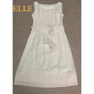 エル(ELLE)のELLE  きれいめ ワンピース オフホワイト　エル(ひざ丈ワンピース)