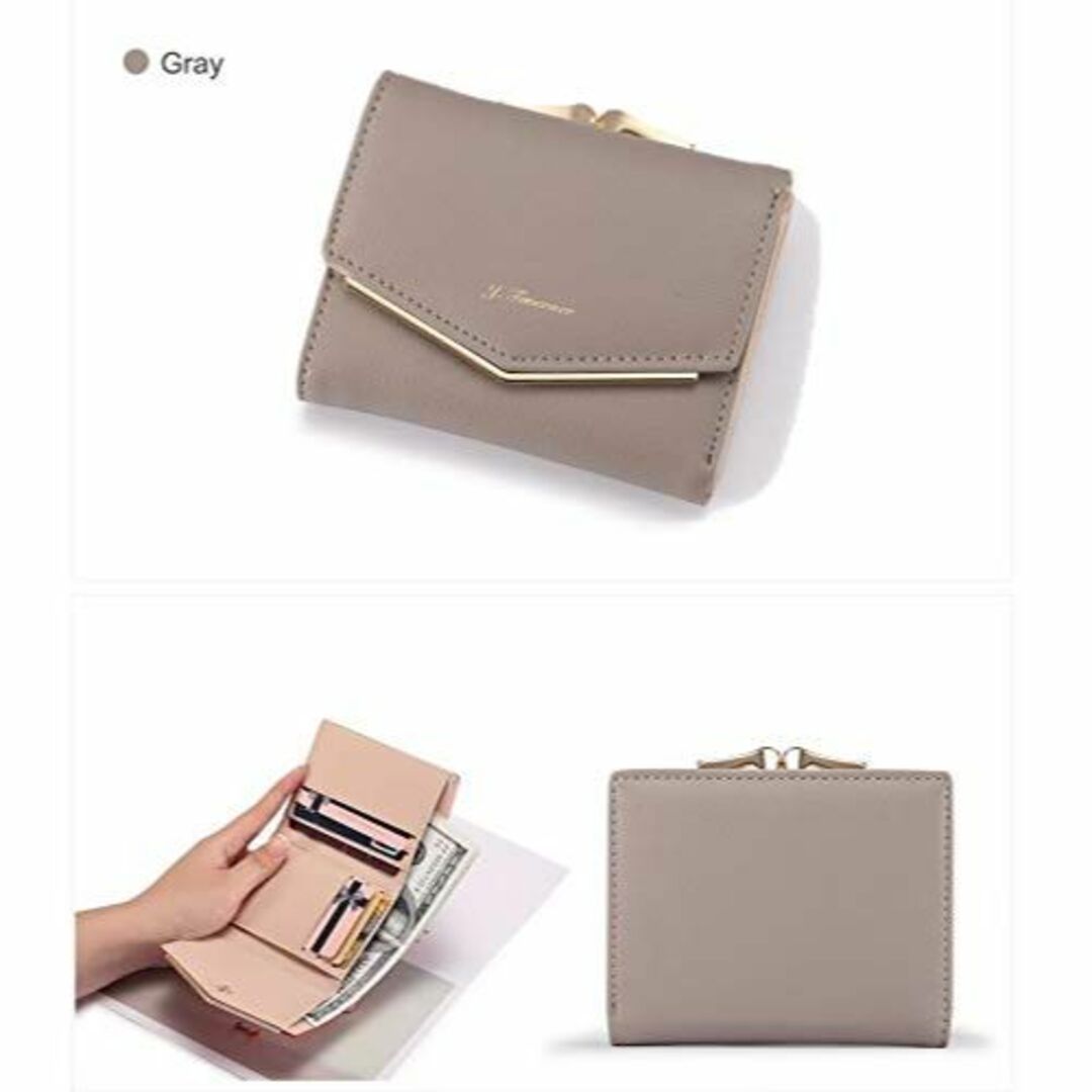 【色: グレー】[J. Taverner] レディース 財布 がま口 三つ折り  レディースのバッグ(その他)の商品写真