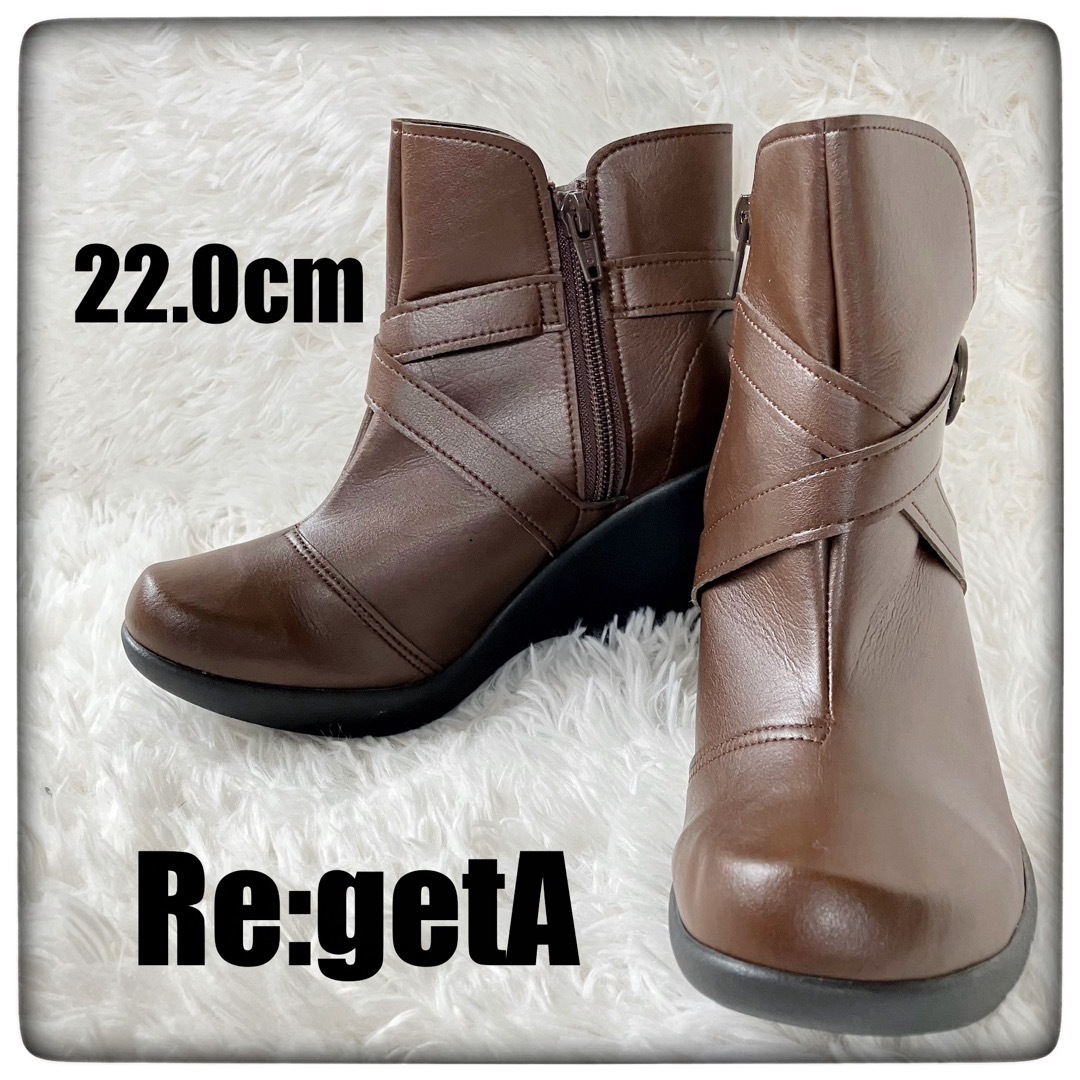 Re:getA(リゲッタ)のRe:getA リゲッタ ショートブーツ サイドジップ ウエッジブーツ レディースの靴/シューズ(ブーティ)の商品写真
