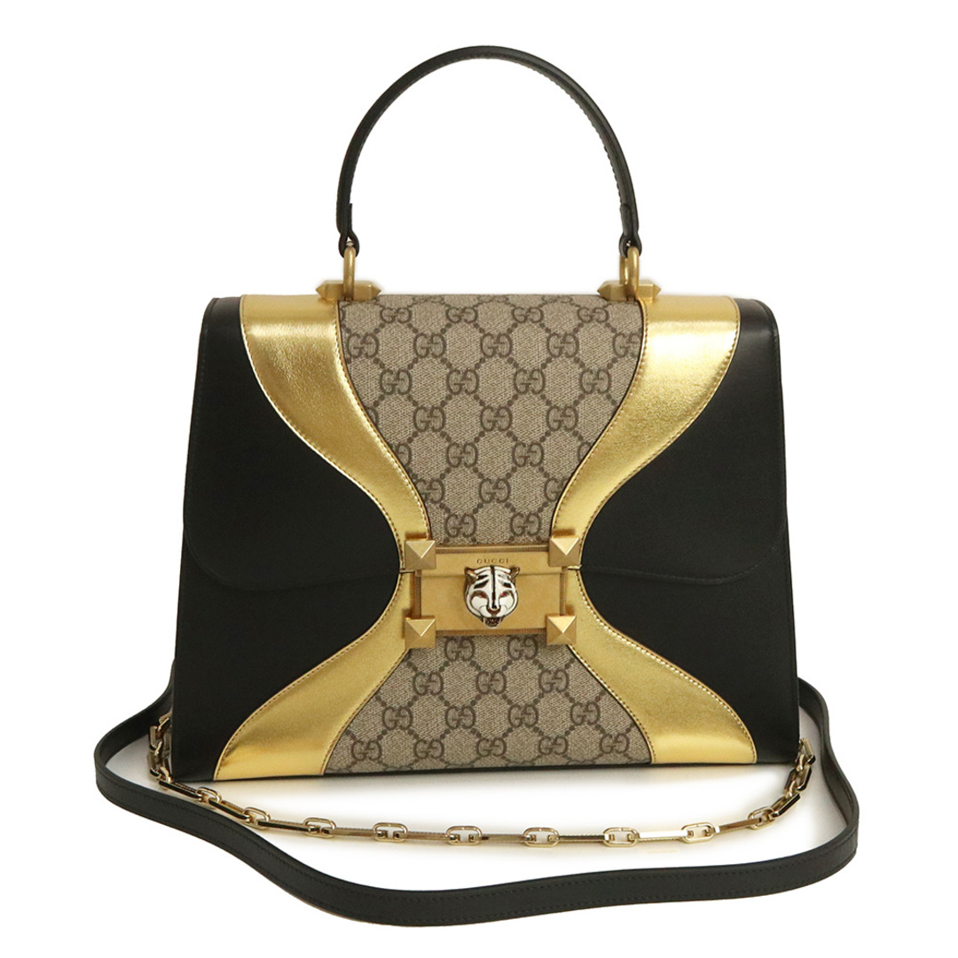 GUCCI - グッチ キャットヘッド トップハンドル 2WAY チェーン ショルダー ハンドバッグ カーフスキン レザー ブラック ゴールド ベージュ 黒 金 ゴールド金具 476435 GUCCI(未使用 展示品)の通販 by ブランドシティ|グッチならラクマ GUCCI - グッチ キャットヘッド トップハンドル 2WAY チェーン ショルダー ハンドバッグ カーフスキン レザー ブラック ゴールド ベージュ 黒 金 ゴールド金具 476435 GUCCI(未使用 展示品)の通販 by ブランドシティ|グッチならラクマ