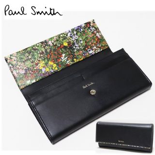 ポールスミス(Paul Smith)の《ポールスミス》箱付新品 ポケット多数 花柄 レザーかぶせ式長財布 ウォレット(財布)