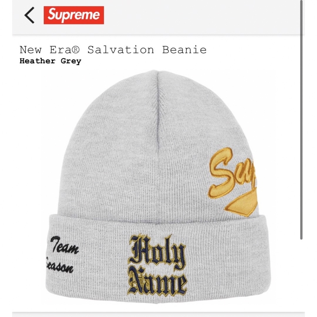 Supreme New Era® Salvation Beanie Grey メンズの帽子(ニット帽/ビーニー)の商品写真
