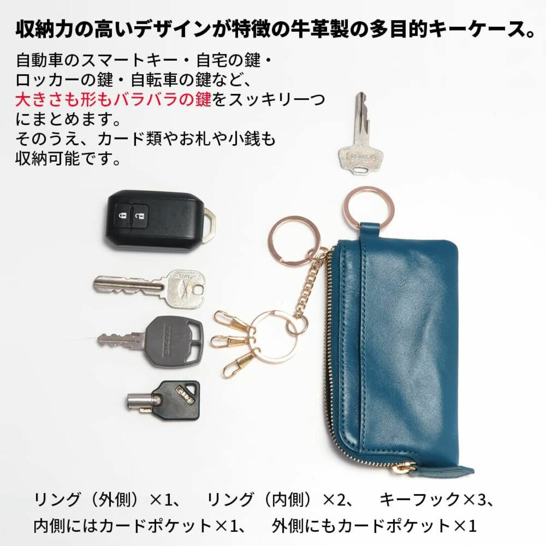 【色: ダークグリーン】HAKATA NO MORI LEATHER スマートキ メンズのバッグ(その他)の商品写真