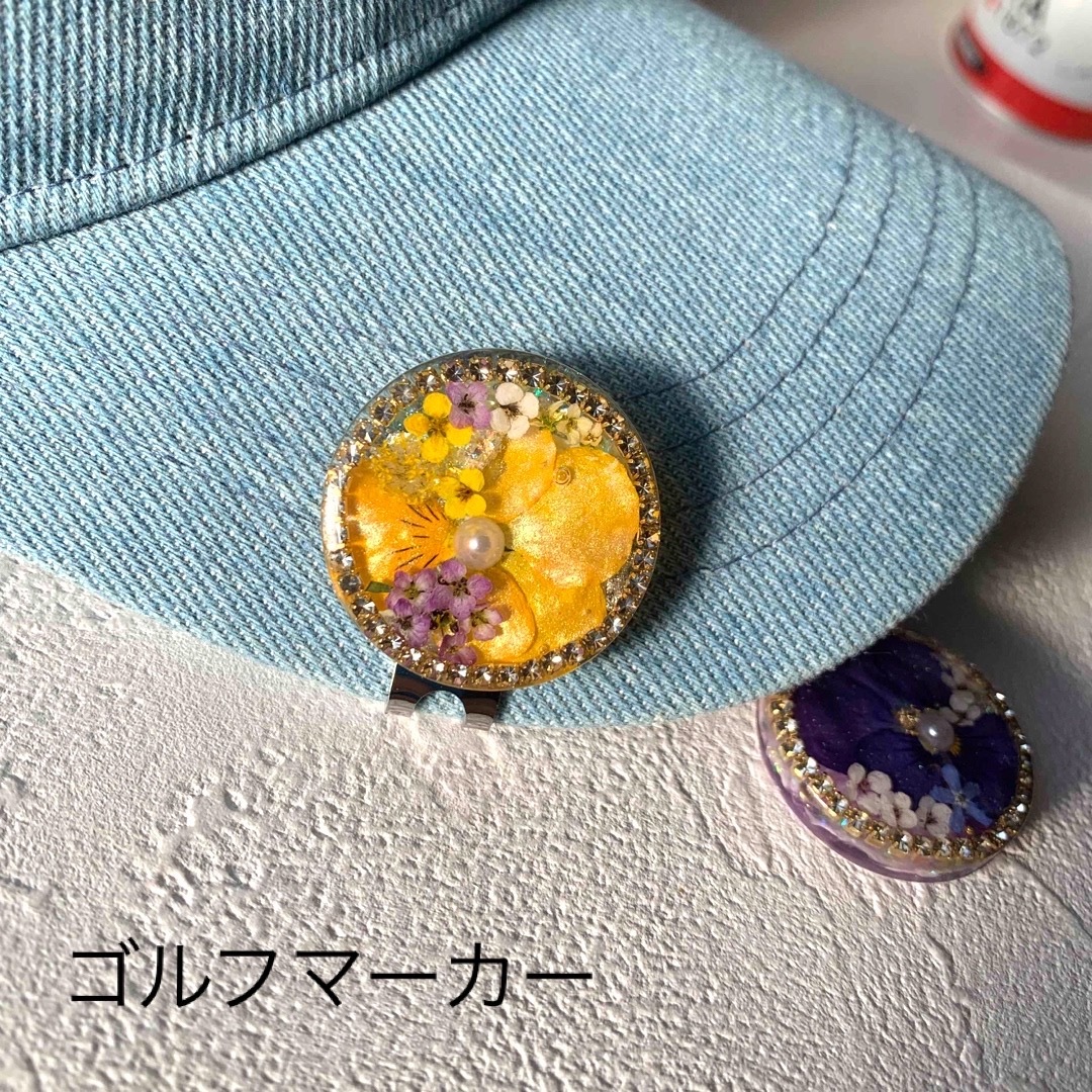 R123  ゴルフマーカー　ハンドメイド　ドライフラワー　レジン スポーツ/アウトドアのゴルフ(その他)の商品写真