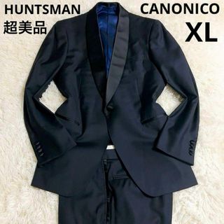 【名門テーラー】HUNTSMAN スーツ　タキシード　XL カノニコ　ブラック