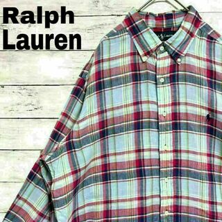 ラルフローレン(Ralph Lauren)の72f 90sヴィンテージ ラルフローレン 春夏 マルチカラー BD長袖シャツ(シャツ)