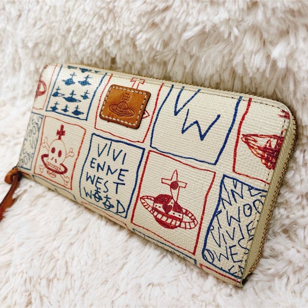 Vivienne Westwood(ヴィヴィアンウエストウッド)のヴィヴィアンウエストウッド 長財布 OLD FLASH オーブ ラウンドジップ レディースのファッション小物(財布)の商品写真