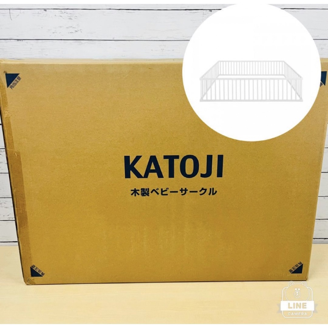 KATOJI 木製ベビーサークルDX 63303ホワイト キッズ/ベビー/マタニティの寝具/家具(ベビーサークル)の商品写真