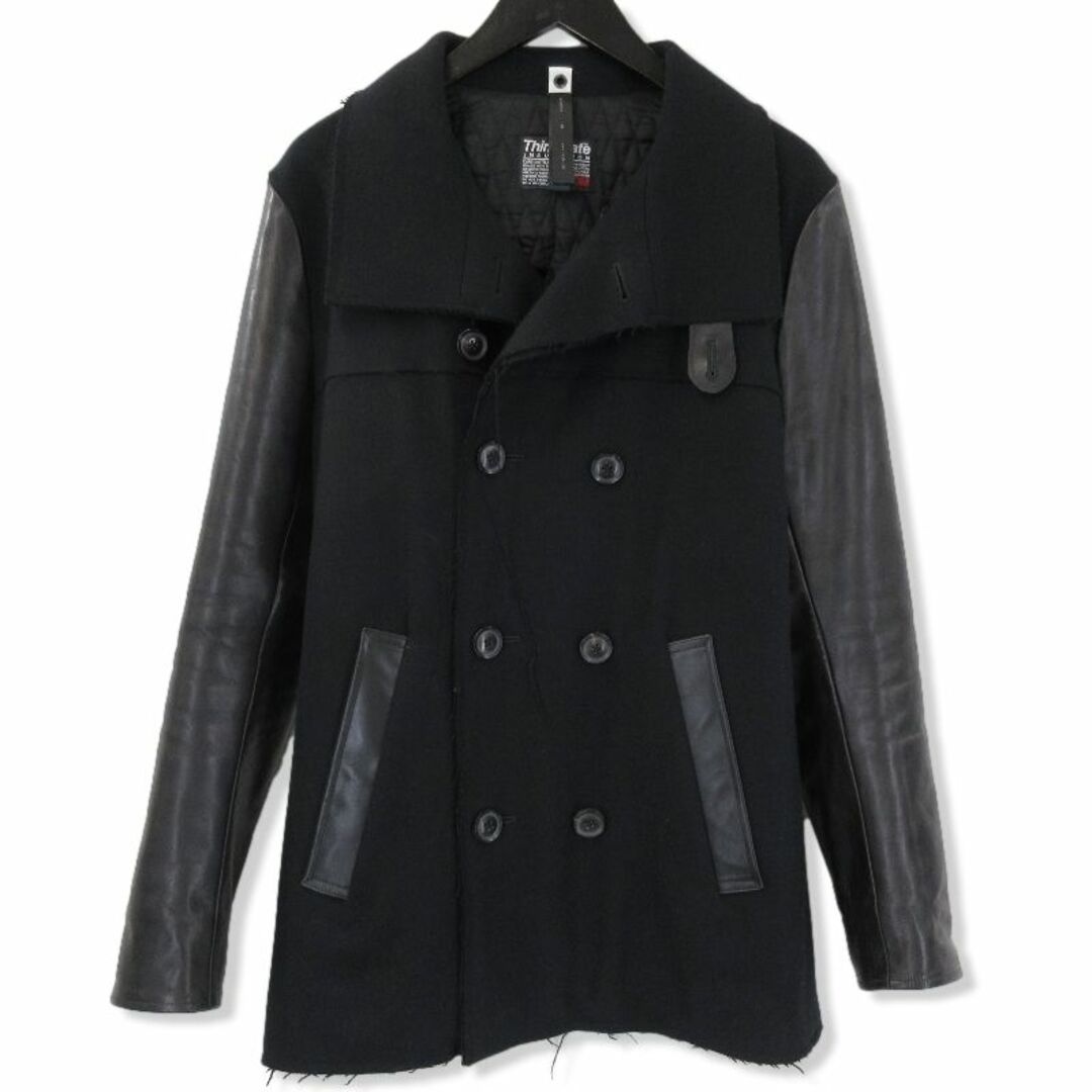 ダブルジェイケイ スタンドカラー Pコート 袖レザー 71008985 メンズのジャケット/アウター(ピーコート)の商品写真