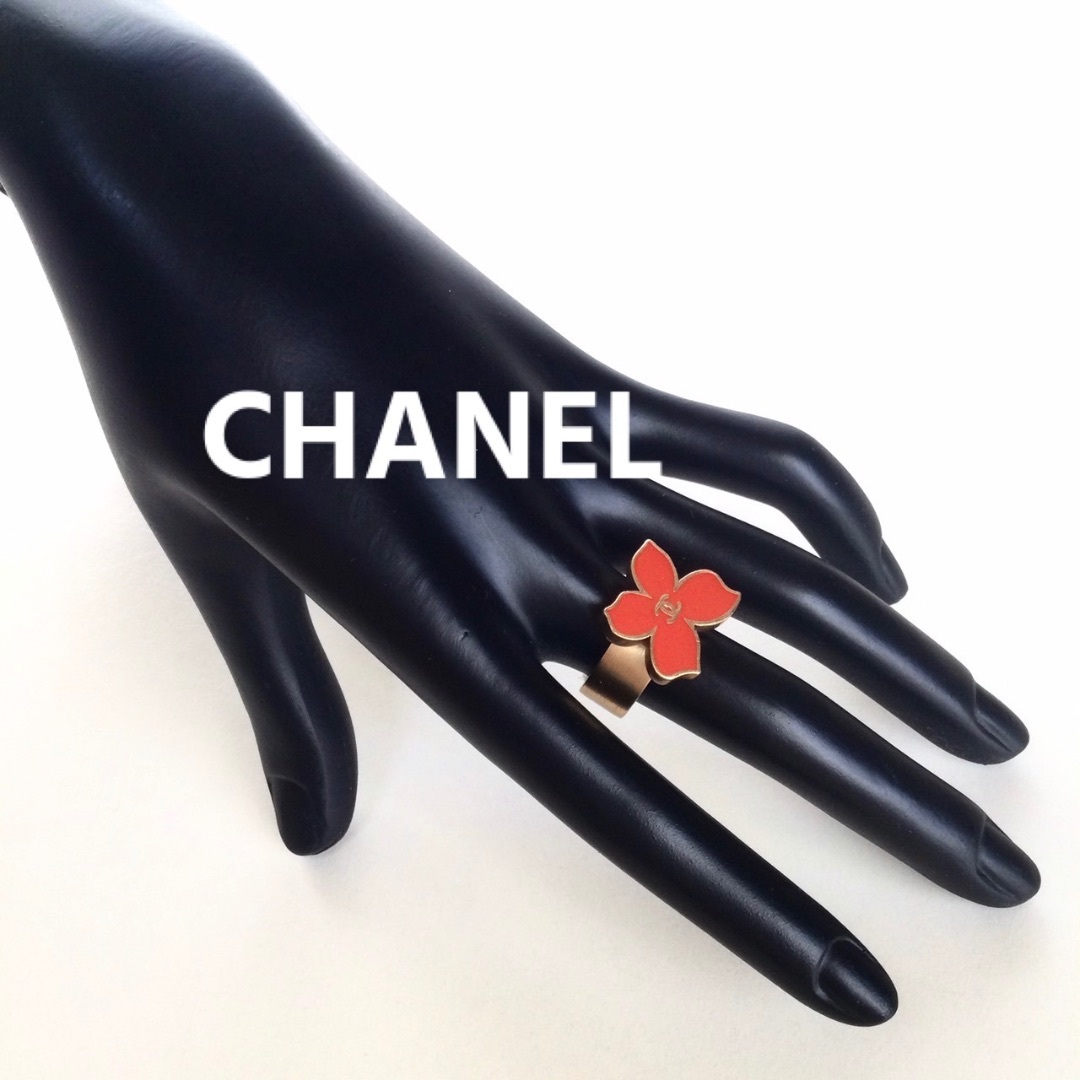 CHANEL(シャネル)のシャネル☆希少ビンテージ！オレンジの指輪 レディースのアクセサリー(リング(指輪))の商品写真
