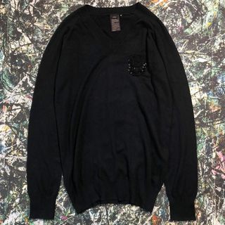 ダブルスタンダードクロージング(DOUBLE STANDARD CLOTHING)の【美品】ダブルスタンダードクロージング-ビーズロゴニットカットソー(ニット/セーター)