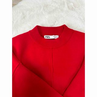 ザラ(ZARA)のZARA  ざっくり赤ニット(ニット/セーター)