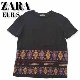 ザラ(ZARA)の【新入荷！】ZARA　Tシャツ　黒　メンズ　古着(Tシャツ/カットソー(半袖/袖なし))